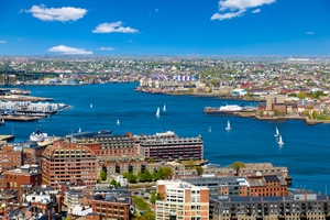 Boston Harbor is the usual home of the USS Constitution, the oldest commissioned warship in the U.S. Navy.