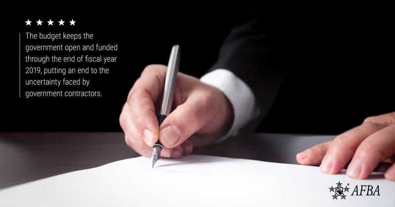 The budget keeps the government open and funded through the end of fiscal year 2019, putting an end to the uncertainty faced by government contractors.