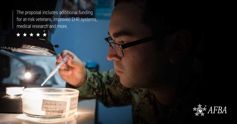 The proposal includes additional funding for at-risk veterans, improved EHR systems, medical research and more.