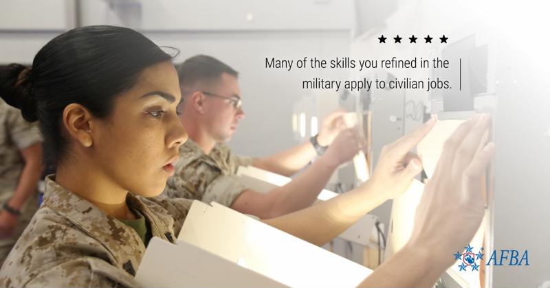 The knowledge you've gained through your military experience can be directly applied to civilian responsibilities.