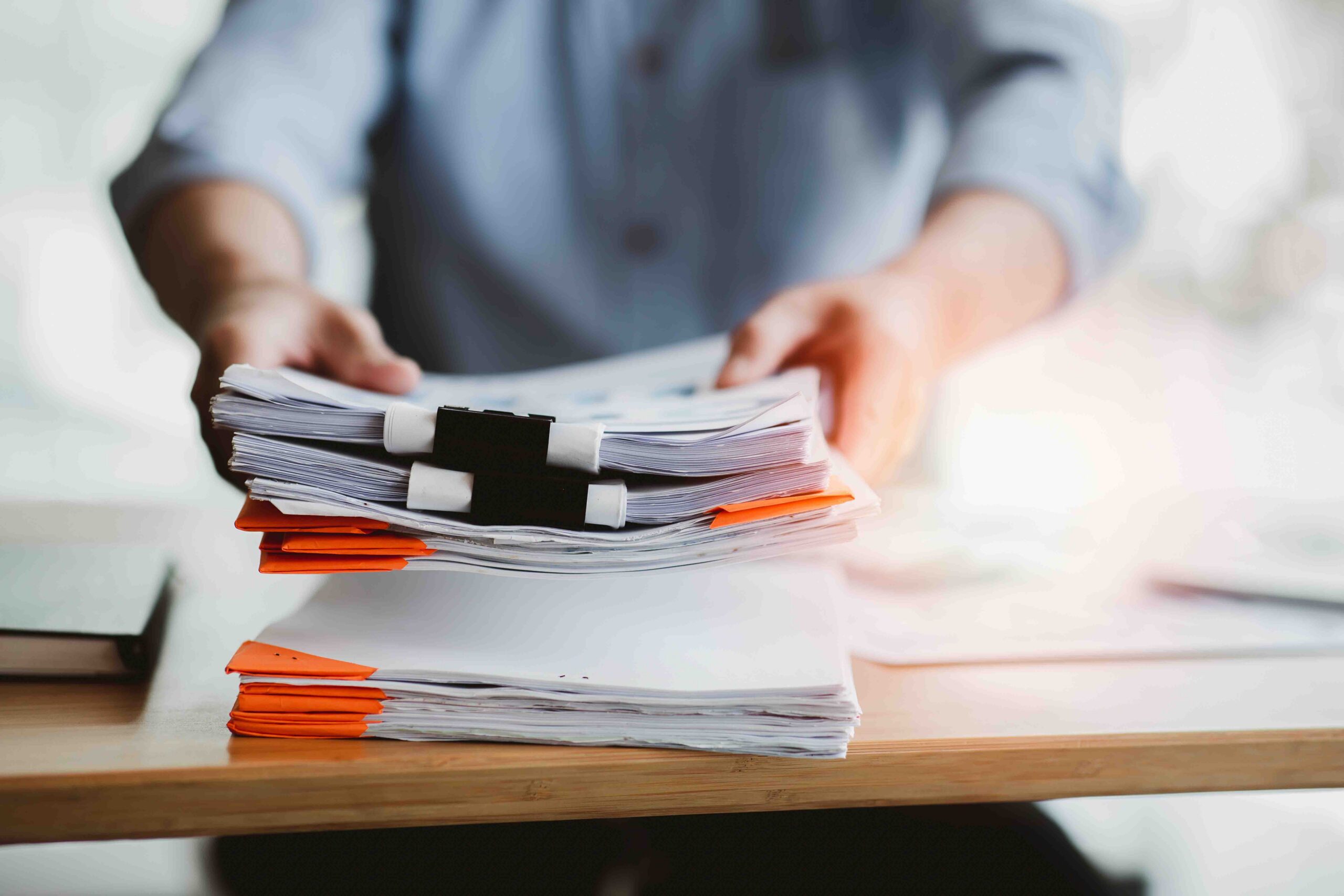 Image of a stack of business documents