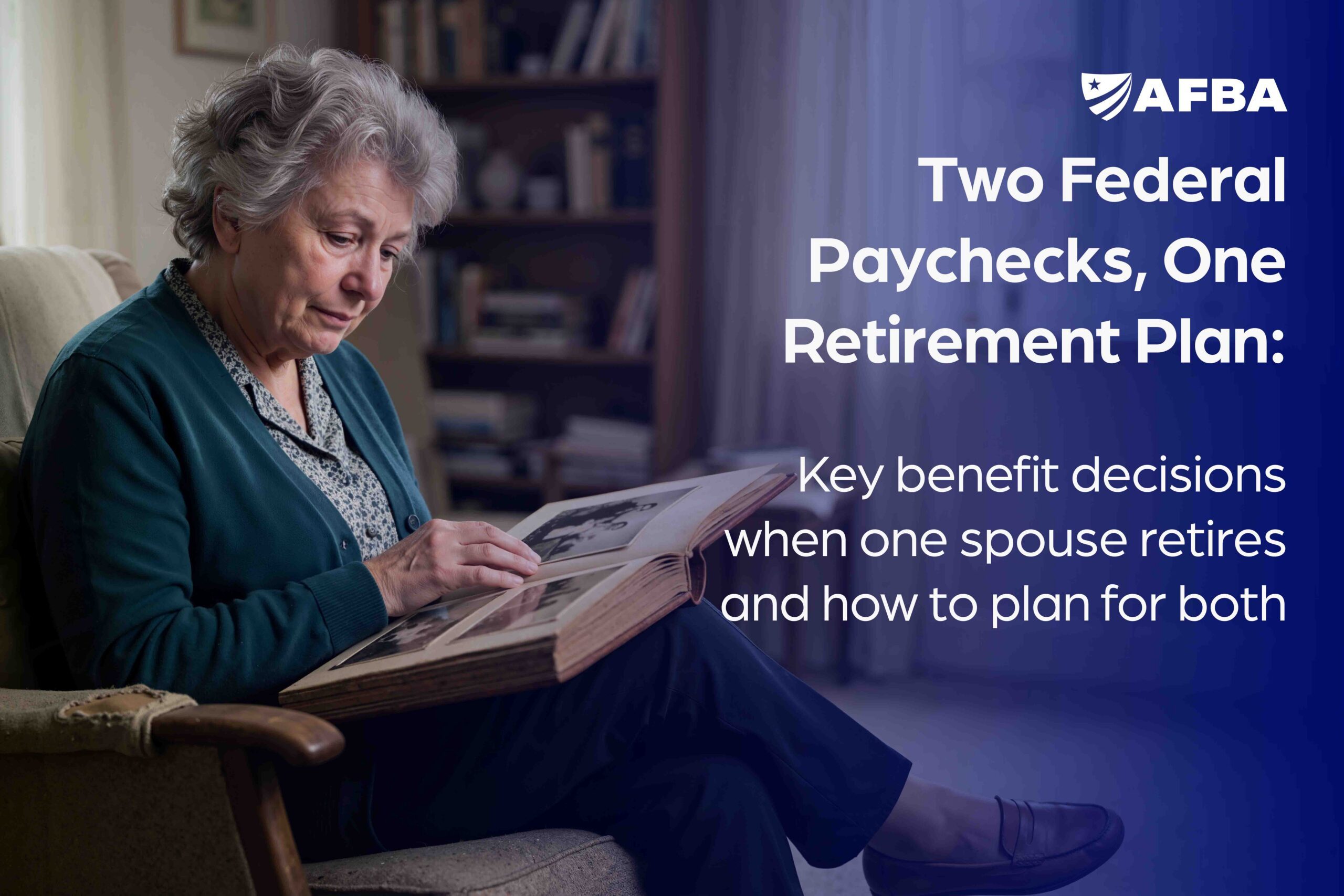 Senior female remembering past memories at home.